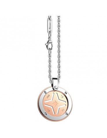 Collana Zancan - HiTeck - Acciaio - Pendente - Rosa dei Venti - EHC137