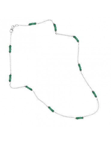 Chirico Necklace - in 18K White Gold with Emerald Root 10 ct - 0
