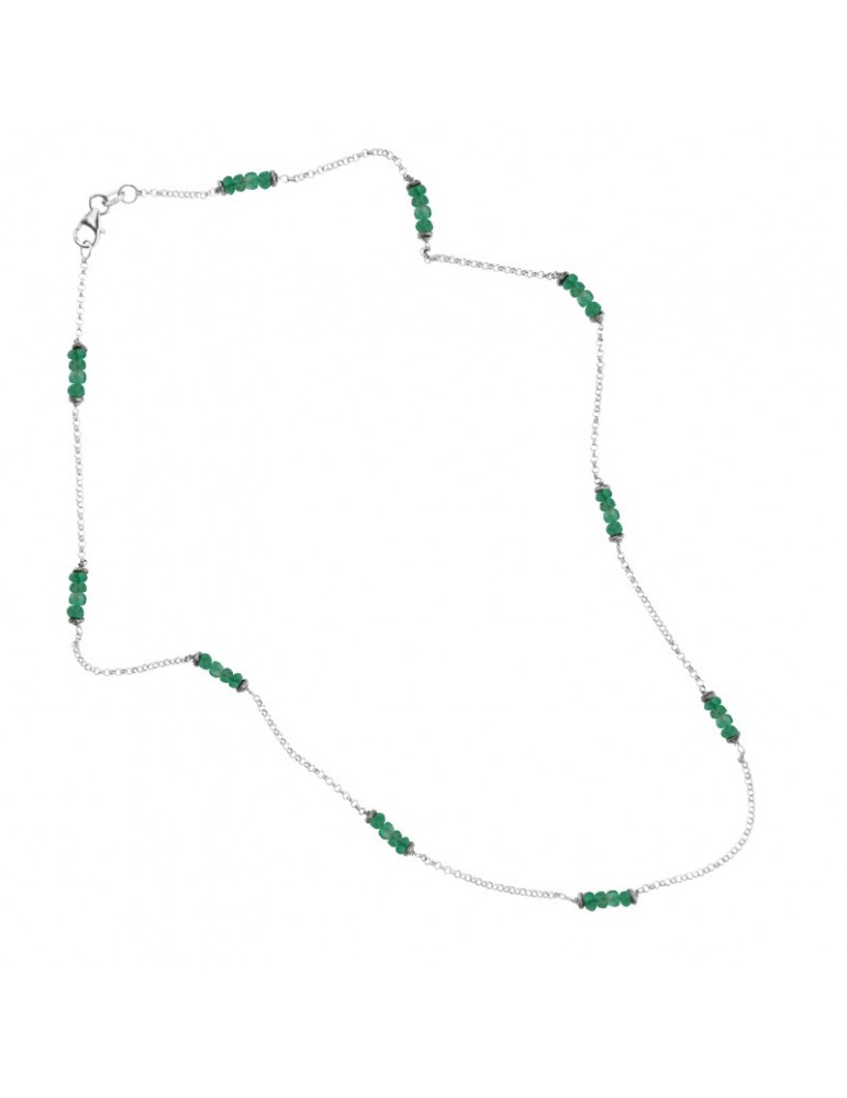 Chirico Necklace - in 18K White Gold with Emerald Root 10 ct - 0