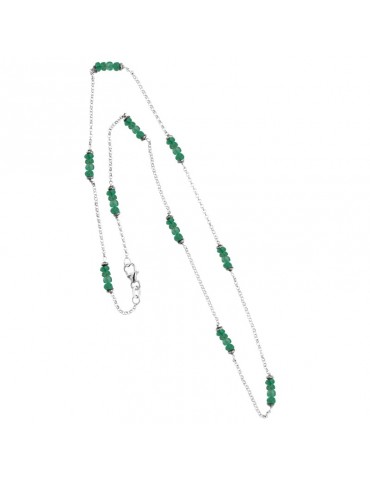 Chirico Necklace - in 18K White Gold with Emerald Root 10 ct - 0 2
