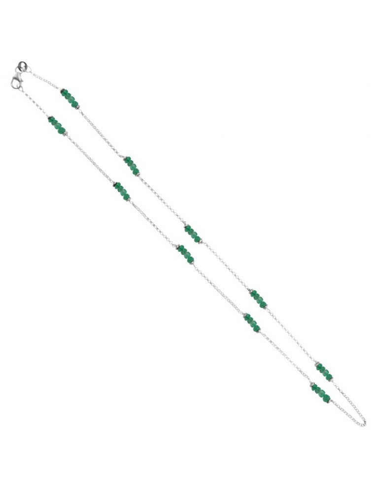 Chirico Necklace - in 18K White Gold with Emerald Root 10 ct - 0