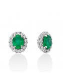 Orecchini Miluna - Ovali - Oro - Diamanti - Smeraldi 0,64 ct - ERD2401