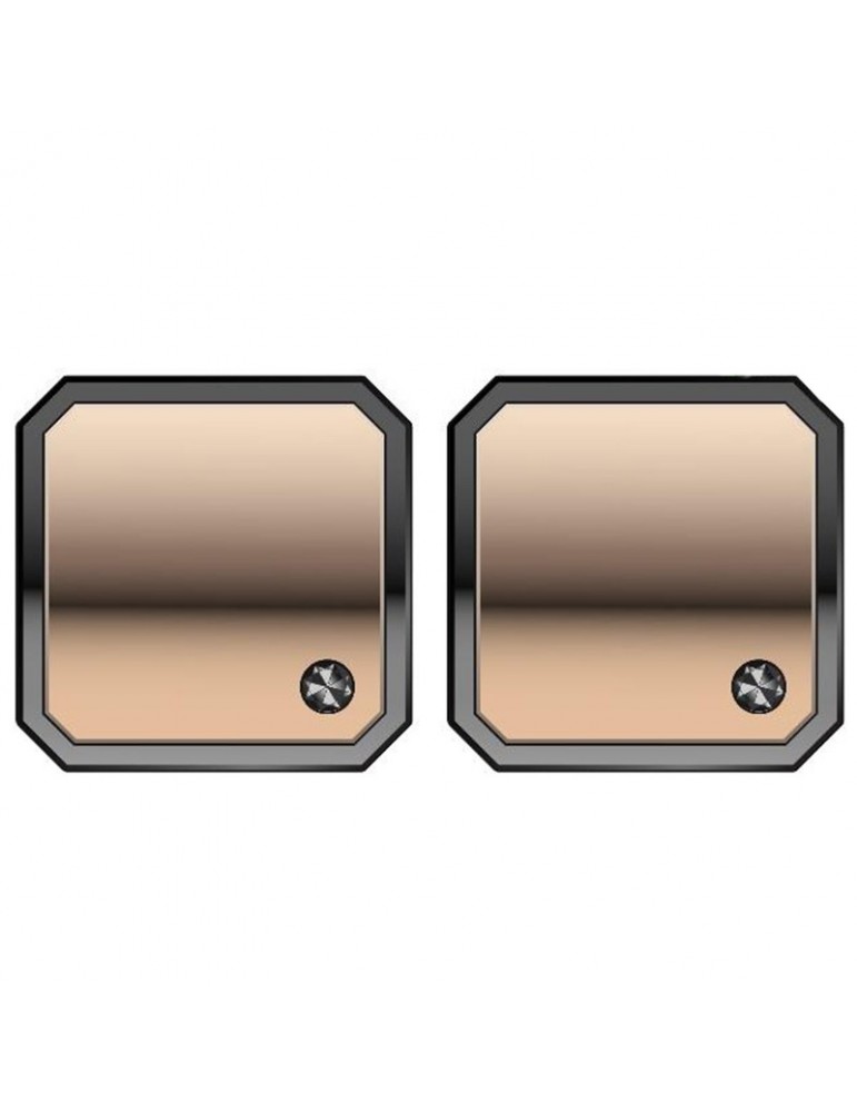 Zancan Cufflinks for Men - Hi Teck in Rose Gold PVD Steel with Zircons - 0