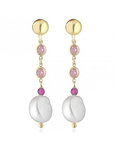 Orecchini Lelune Glamour-Cristelle Summer-Rosè -Perle-Zirconi-LGEA5102