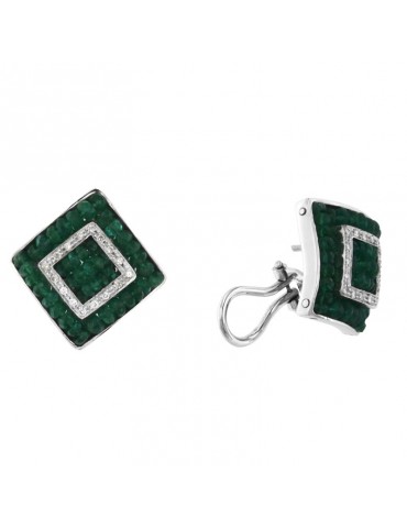 Orecchini Chirico - Rombo - Oro - Diamanti - Radice di Smeraldi 7,50 ct - OR180 2