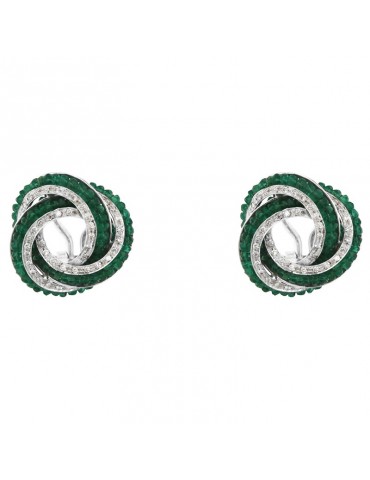 Orecchini Chirico - Fantasia - Oro - Diamanti Naturali - Radice Smeraldi 10 ct - OR325
