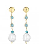 Lelune Glamour-Cristelle Summer-Gold Earrings -Pearls-Zircons-LGEA5122