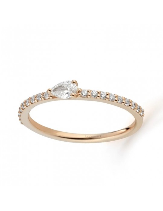 Buonocore - Playful ring in 18K Rose Gold with 0.31 ct White Diamonds - 0