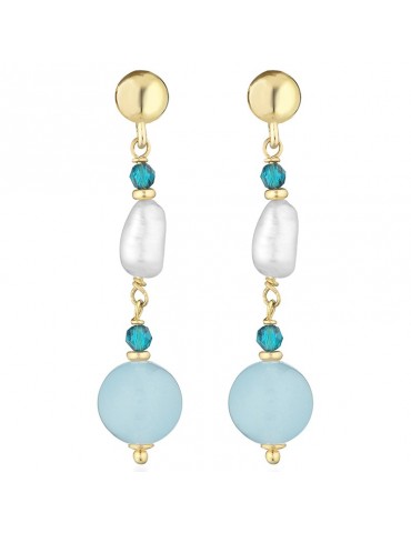 Orecchini Lelune Glamour-- Gold - Perle - Giada Azzurra - LGEA5202