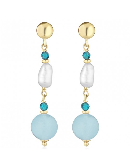 Orecchini Lelune Glamour-- Gold - Perle - Giada Azzurra - LGEA5202