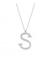Collana Buonocore - You Are in Oro Bianco 18 carati con Lettera S e Diamanti Naturali 0,56 ct