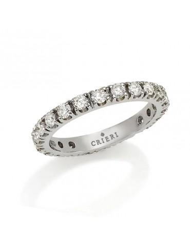Crieri Women's Veretta Ring - Aeterna in 18K White Gold with 0.75 ct White Diamonds - 0