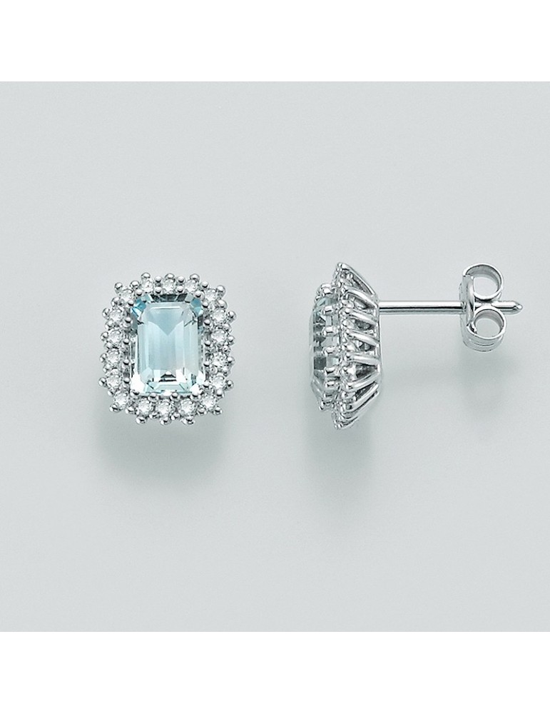 Orecchini Miluna Diamanti Acquamarina Ottagonale 1,8 ct ERD2270