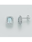 Miluna Earrings with Diamonds and Aquamarine for Woman - 0