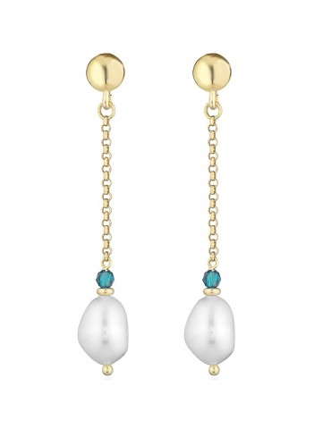Lelune Glamor Earrings - Sophie-Gold-Blue Spinelli-Pearls-LGEA5222