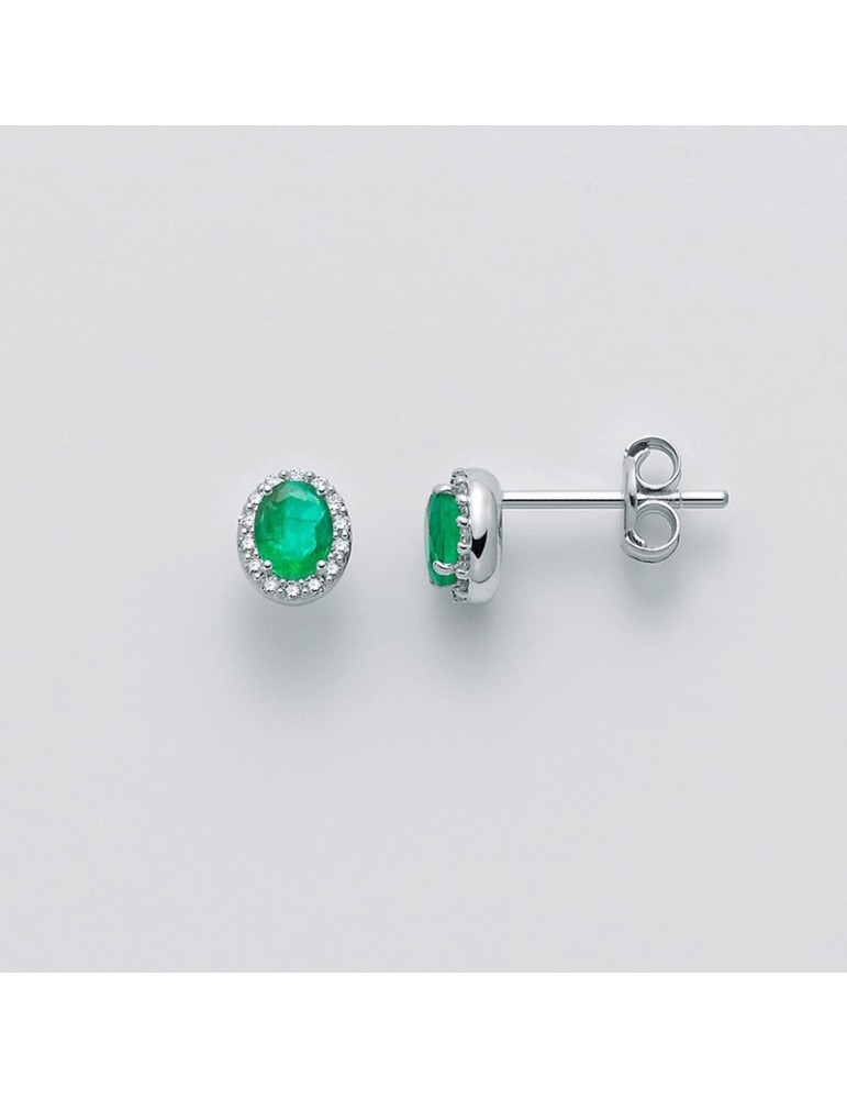 MILUNA EARRINGS WITH EMERALDS AND DIAMONDS - 0