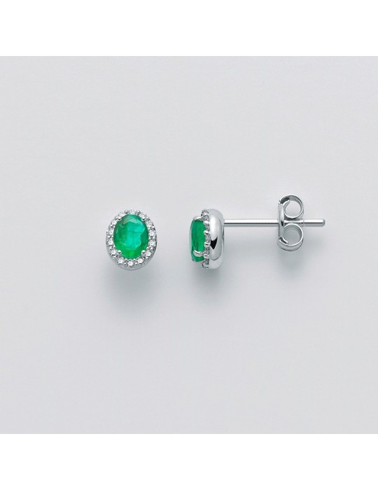 MILUNA EARRINGS WITH EMERALDS AND DIAMONDS - 0