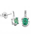 Miluna Earrings with Emeralds and Diamonds for Women - 0