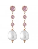 Lelune Glamor Earrings -Cristelle Summer-Rosè-Zircons-Pearls-LGEA5251