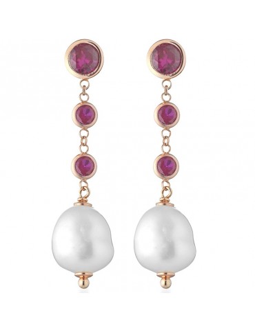 Lelune Glamor Earrings -Cristelle Summer-Rosè-Zircons-Pearls-LGEA5253