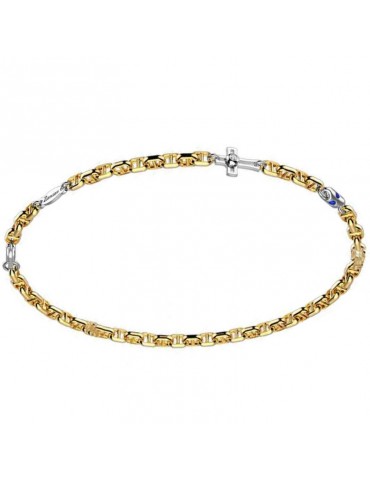 Bracciale Zancan da Uomo-Insignia Gold-Croce-Diamanti-Zaffiri-EB902GBZB