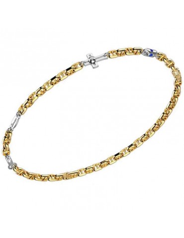Zancan Men's Bracelet-Insignia Gold-Cross-Diamonds-Sapphires-EB902GBZB 2