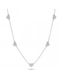 Buonocore Necklace - Hope in 18K White Gold with Hearts and Natural Diamonds 0.45 ct - 0
