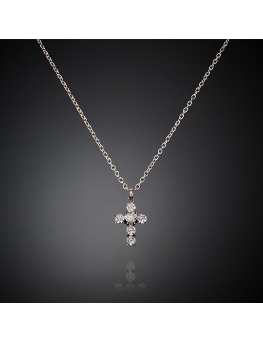 Chiara Ferragni Women's Necklace - Silver Crosses with Bold Cross Pendant and White Zircons - 0 Chiara Ferragni Women's Necklace - Silver Crosses with Bold Cross Pendant and White Zircons - 0