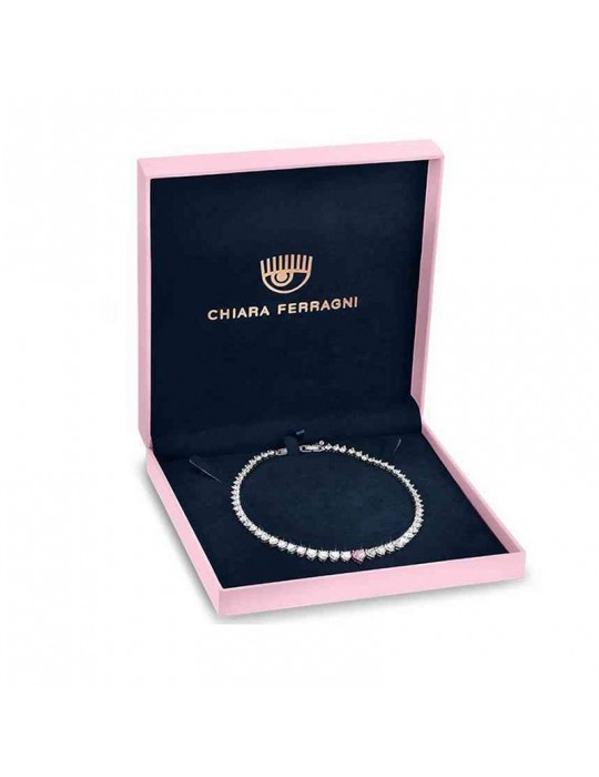 Chiara Ferragni Women's Necklace - Silver Crosses with Bold Cross Pendant and White Zircons - 0