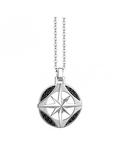 Zancan Necklace for Men - in 925% Silver with Wind Rose Pendant - 0