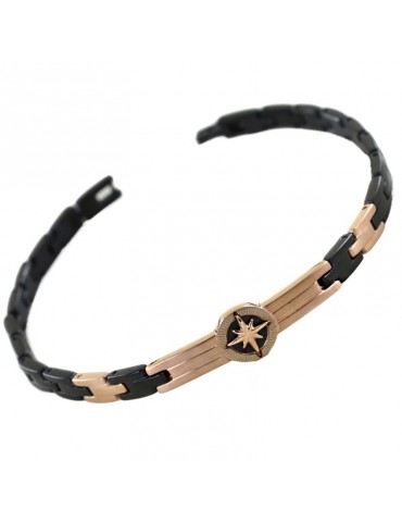 Zancan Bracelet - Hi Teck - Black PVD Steel - Wind Rose - EHB230 2