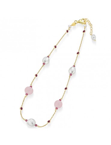 Lelune Glamor Necklace - Cristelle Summer -Gold-Zircons-Jade-LGNK5142