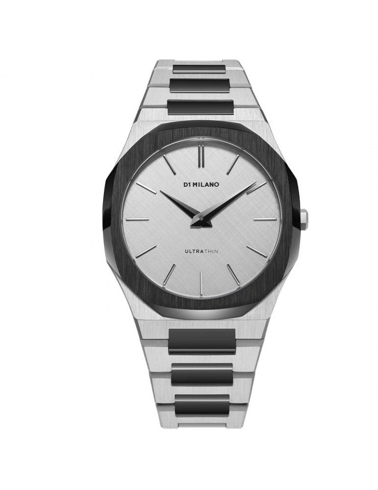 D1 Milano Men's Watch Ultra Thin Ash 38mm Bicolor Silver