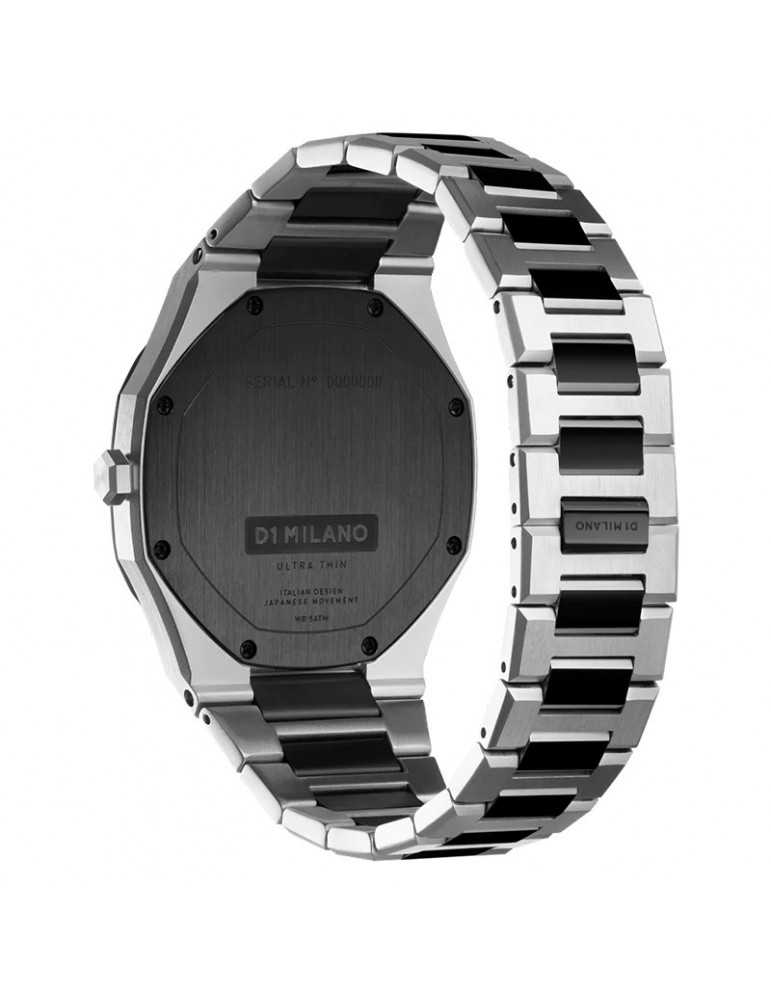 D1 Milano Men's Watch - Ultra Thin Ash 38mm Bicolor Silver - 0