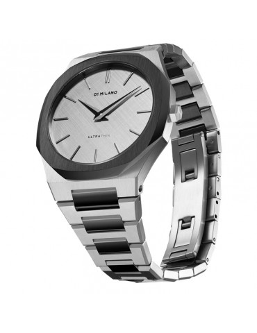 D1 Milano Men's Watch - Ultra Thin Ash 38mm Bicolor Silver - 0 2