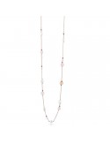 Lelune Glamor Necklace for Woman - Long Cristelle Summer Rose Gold with Pink Jade and Fuchsia Spinels - 0