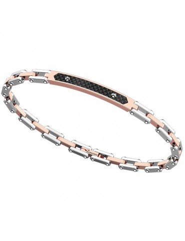 Zancan Bracelet - Hi-Teck - Bicolor - Plate-Carbon Fiber-EHB255