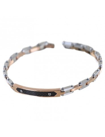 Zancan Bracelet - Hi-Teck - Bicolor - Plate-Carbon Fiber-EHB255 2