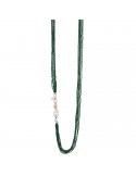 Collana Lelune Glamour - Sophie - Perle - Filo-Spinello Verde-LGNK5341
