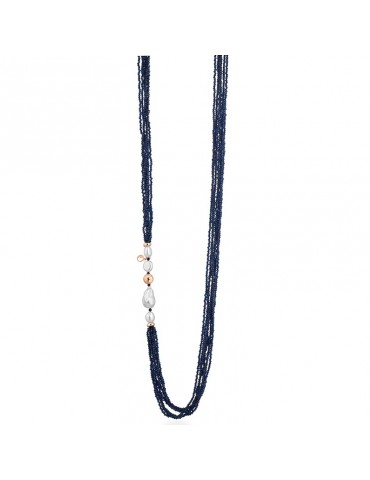 Lelune Glamor Necklace - Sophie - Pearls - Wire - Blue Spinels-LGNK5342