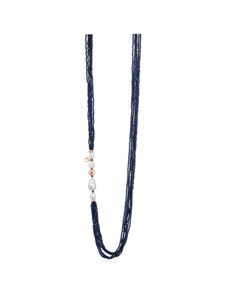 Lelune Glamor Necklace - Sophie - Pearls - Wire - Blue Spinels-LGNK5342