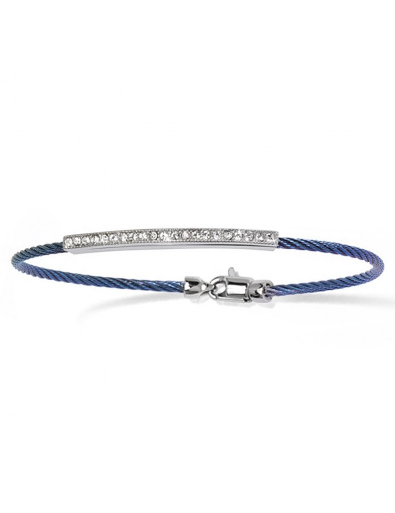 Bracciale Salvatore Bersani - con Cavetto Azzurro e Pietre Swarovski - 6840