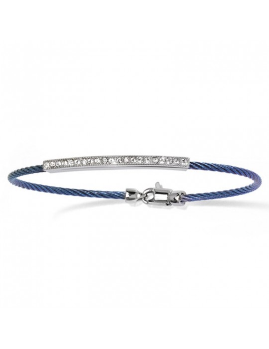 Bracciale Salvatore Bersani - con Cavetto Azzurro e Pietre Swarovski - 6840