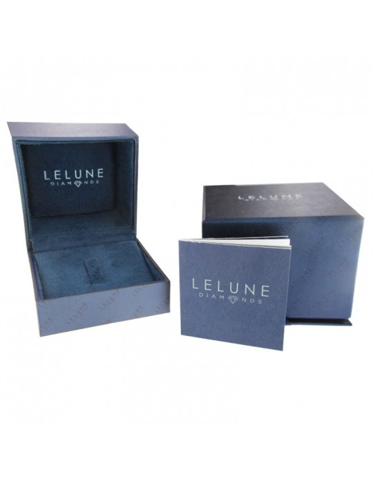 Lelune Diamonds Woman's Necklace - in 18K White Gold with Heart in Diamonds and 0.24 carat Aquamarine - 0