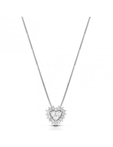 Collana Lelune Diamonds - Oro -  Cuore - Diamanti 0,12 ct - LDPLDM012