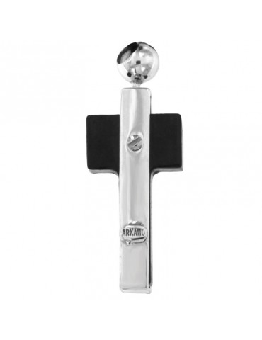 Pendente Arkano - Croce in Fibra di Carbonio ed Oro Bianco 18 carati - 1CRD810