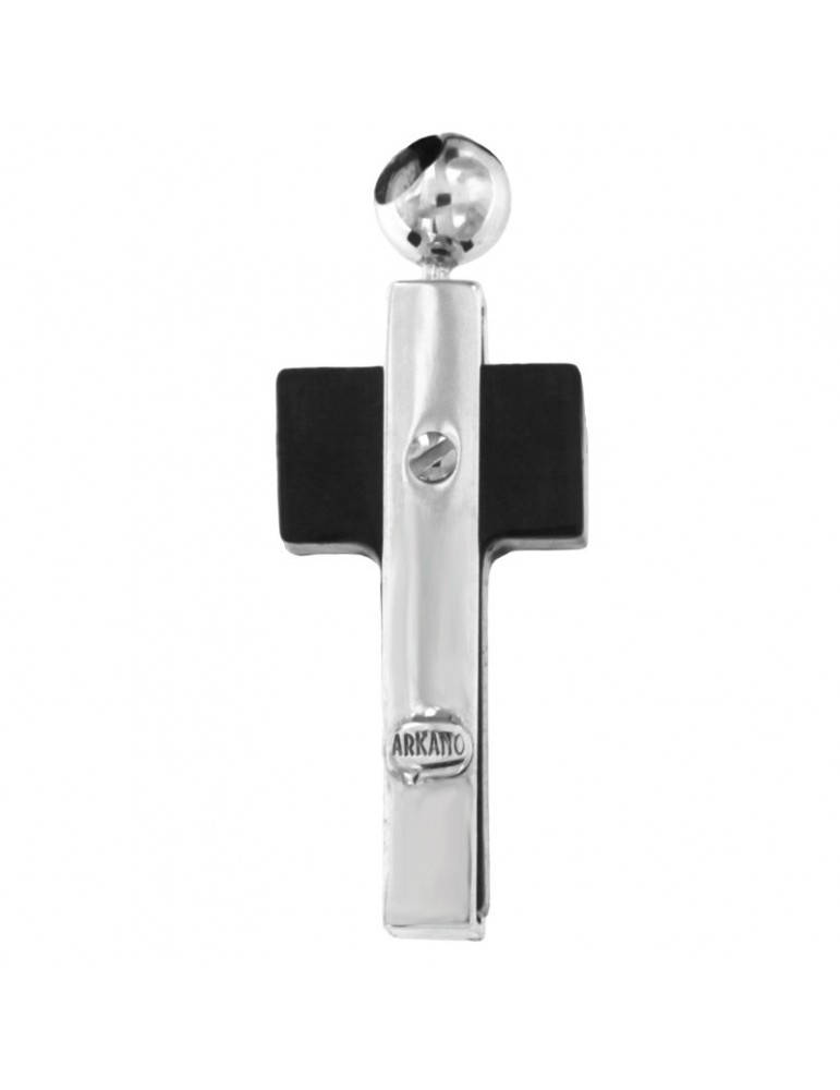Arkano Pendant - Cross in Carbon Fiber and 18K White Gold - 0