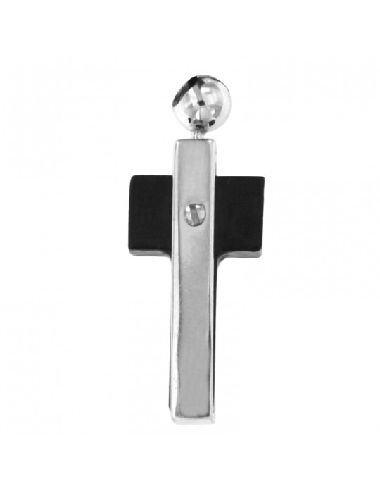 Arkano Pendant - Cross in Carbon Fiber and 18K White Gold - 0