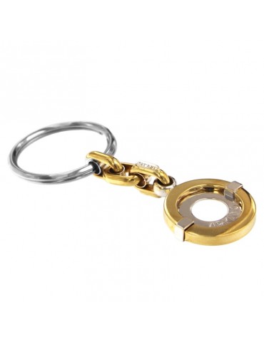 Arkano Keychain - in 18k Yellow and White Gold - 0 2
