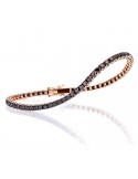 Crieri Women's Tennis Bracelet - Color in 18K Rose Gold with 2.30 ct Black Diamonds - 18 cm - 0